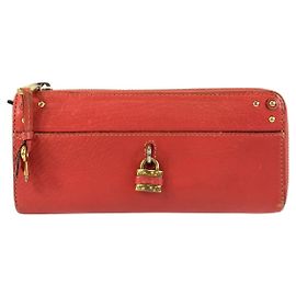 Chloé Chloe Paddington Orange Leather Long Wallet Orange