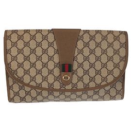 Pochette Vintage Beige Marron Gucci Marron Beige