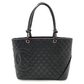 Bolsa tote grande Chanel Cambon Line Coco Mark Preto