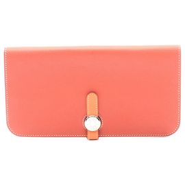 Hermès Hermes Dogon Long Bifold Wallet Leather Red
