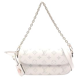 Bolsa Ivy de couro com corrente Louis Vuitton Branco