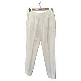 Weiße Leinenhose von Max Mara Weiß
