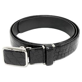 Autre Marque Crocodile Belt Black