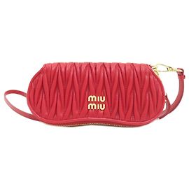 Miu Miu Matelassé Accessory Pouch Red