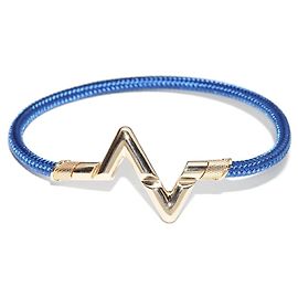 Louis Vuitton Play Volt Upside Down GM Au750 Bracelet Size 16 Blue
