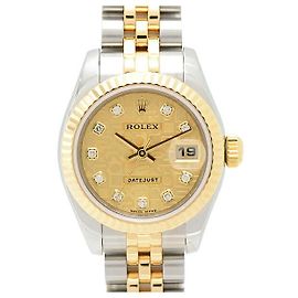 Reloj automático Rolex Datejust con esfera dorada 179143G Dorado