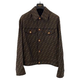 Blazer Jacquard Fendace da Fendi em Poliéster e Algodão Marrom