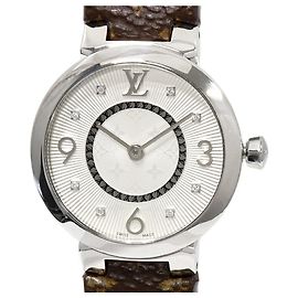 Relógio Louis Vuitton Tambour Slim em aço inoxidável Prata
