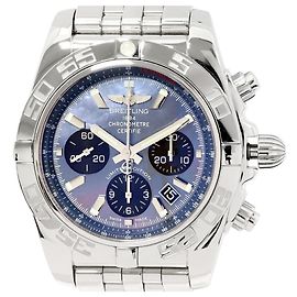 Montre Breitling Chronomat 44 en nacre bleue AB01111A Édition Limitée Bleu