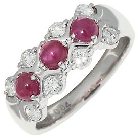 Autre Marque Pt900 Rubin-Diamant-Ring Rot