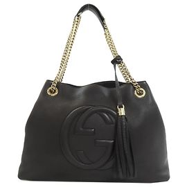 Sac à main Gucci 308982 Soho Interlocking G Noir