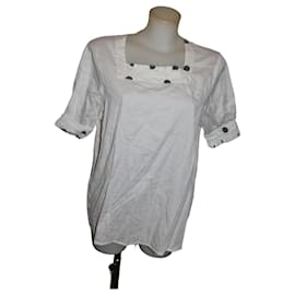 Top Moschino de algodón blanco Blanco