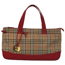 Bolsa Burberry Nova Check em lona e couro Nova Check Bege
