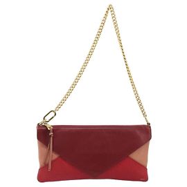 Chloé Chloe Envelope Wallet on Chain Leather Small Red