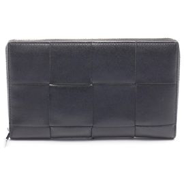 Bottega Veneta Long Leather Wallet Black