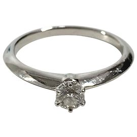 Tiffany & Co Tiffany Platin Solitaire-Diamantring Silber