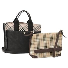 Borsa a mano Burberry Nova Check Blue Label 2 pezzi beige Auth bs32603 Beige