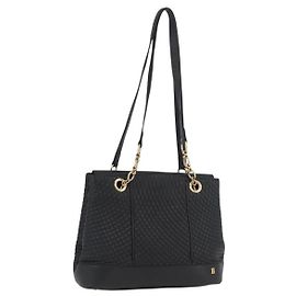 BALLY Borsa a Spalla Trapuntata in Pelle Nera e Oro Auth 160784 Nero D'oro