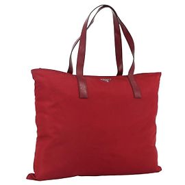 Borsa Tote Prada in Nylon Rosso Argento Auth gh1824 Argento Rosso