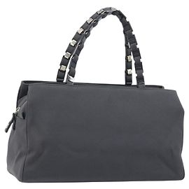 Sac à main Salvatore Ferragamo en toile grise Auth ka3010 Marron