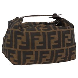 FENDI Zucca Canvas Tasche Schwarz Braun Auth ep13631 Braun Schwarz
