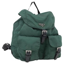 PRADA Rucksack aus Nylon grün silber authentisch 172160 Silber Grün