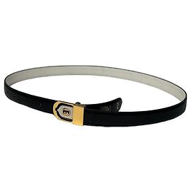 Vintage Gucci GG Ledergürtel schwarz Schwarz
