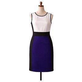Paule Ka Two-piece dress and jacket set Black White Purple