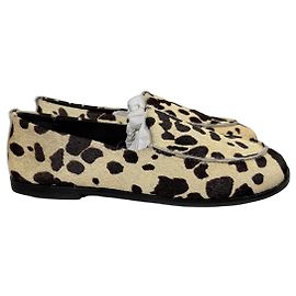 Cos Mocassins en cuir imprimé animal Marron Beige