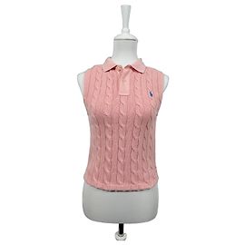 Polo Ralph Lauren Polo torcido sem mangas em algodão rosa Rosa