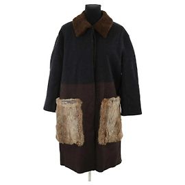 Autre Marque Brauner Wollmantel Braun