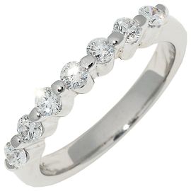Autre Marque Pt900 Diamond Ring Silvery