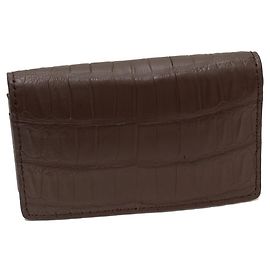 Autre Marque Estuche de tarjetas de cocodrilo mate Castaño