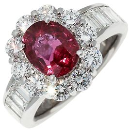 Autre Marque K18WG Ruby 2.18ct Diamond 2.40ct Ring Red