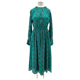 Antik Batik Robe longue bleue imprimée Blue