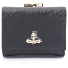 Vivienne Westwood SMALL FRAME WALLET Saffiano Leather Wallet Black