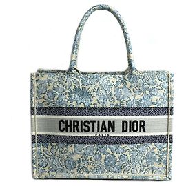 Dior Book Tote Canvas Tasche Blau Mehrfarben