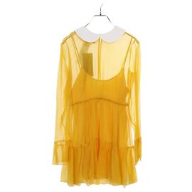 Vestido de seda chiffon Gucci Amarillo