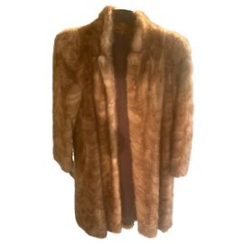 Autre Marque Casaco longo de pele de vison Marrom Bege Castanha Castanho claro Caramelo