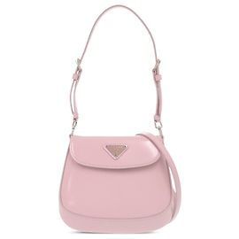 Sac Cleo en cuir brossé rose mini de Prada Rose