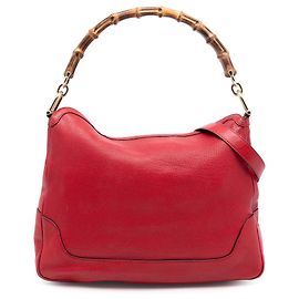 Bolsa Bamboo Diana em couro de bezerro vermelho Gucci Vermelho