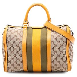 Gucci Beige Medium GG Canvas Web Joy Boston Bag Beige