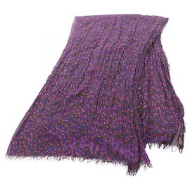 Sciarpa in seta e cashmere Louis Vuitton Nero Porpora