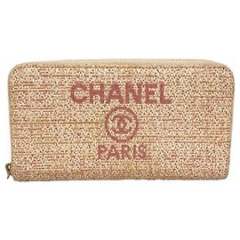 Cartera larga de tweed Deauville de Chanel Rosa