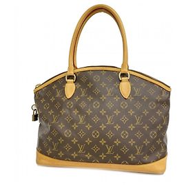 Louis Vuitton Monogram Lockit Horizontal Handbag Brown