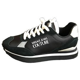 Tênis Versace Jeans Couture pretos em camurça e nylon Preto Branco