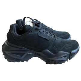 Emporio Armani Black Suede Sneakers Navy blue