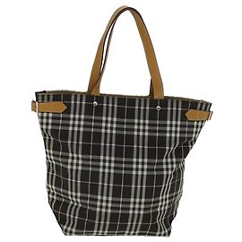Burberry Nova Check Étiquette Bleue Nylon Marron