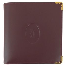 Cartier Leather Must Line Compact Wallet Red