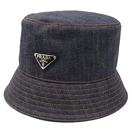 Prada 2HC137 15C7 F0008 Denim Bucket Hat Blue
